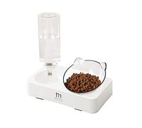 Marchul Cat Bowls, Cat Food and Water Bowl, Cat Food Bowl with Gravity Water Bottle, Tilted Raised Feeding Bowls for Cat and Small Dog