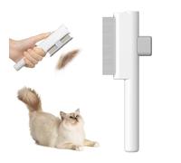 Marchul Flea Combs for Cats Dogs, Self-Cleaning Cat Flea Comb for Long & Short Hair Pets, Cat Grooming Brush with Release Button & Metal Round Teeth for Massage, Shedding Tangles & Removal Loose Hair