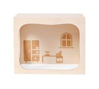 Marchul Hamster Hideout Wooden House Chamber Small Animals Pets Tunnel Exploring Toys for Dwarf Hamsters, Syrian Hamsters, Gerbils, Hedgehogs, Rats, Mice (Study Room)