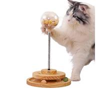 Marchul Interactive Double 2-Layer Circle Ball Track Toy for Indoor Cats with Spring Treat Ball and Automatic Slow Feeder