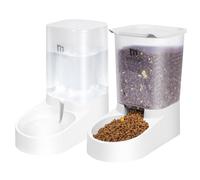 Marchul Pets Automatic Feeder and Waterer Set, Dogs Cats Food Feeder and Water Dispenser 3.8L, 2 in 1 Cat Food Water Dispensers for Small Medium Big Pets
