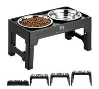 Marchul Raised Dog Bowls for Medium Large Dogs, Elevated Dog Bowls with 2*1200ML Stainless Steel Dogs Food Water Bowls, Dog Feeding Station with 4 Height Adjustable Dog Bowl Stand (9cm/23cm/27cm/31cm)