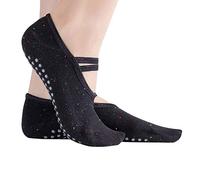 Marchuusu Socks for Small Feet Yoga Pilates Dance Fitness Anti-Slip Non Slip Grip Cotton for Kids Women Girls Size S for UK 1-4 (black.a)