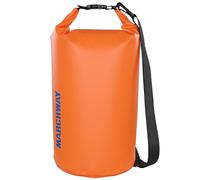 MARCHWAY, 5L 10L 20L 20L 30L 40L Floating Waterproof Dry Bag Roll Top Dry Equipment for Kayaking Rafting Swimming Camping Hiking Beach Fishing Dark Orange