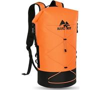 MARCHWAY Floating Roll Top Dry Bag, Flexible Lightweight TPU Waterproof Backpack 20L/30L/40L with Padded Straps for Boating, Kayaking, Swimming, Hiking, Beach (Orange, 30L)