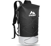 MARCHWAY Floating Roll Top Dry Bag, Flexible Lightweight TPU Waterproof Backpack 20L/30L/40L with Padded Straps for Boating, Kayaking, Swimming, Hiking, Beach (Black, 30L)