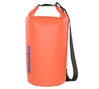 MARCHWAY, Floating Waterproof Dry Bag 5L 10L 20L 30L 40L Roll Top Keeps Equipment Dry for Kayaking, Rafting, Swimming, Camping, Hiking, Beach, Fishing, Orange, 10L