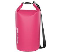 MARCHWAY Floating Waterproof Dry Bag Backpack 5L/10L/20L/30L/40L, Roll Top Sack Keeps Gear Dry for Kayaking, Rafting, Boating, Swimming, Camping, Hiking, Beach, Fishing (Pink, 20L)