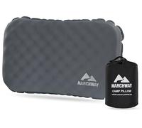 MARCHWAY Inflatable Camping Pillow with Soft Foam Top & TPU Air Bladder, Dual-Sided Support for All-Season, Lightweight Compact Travel Pillow for Hiking, Backpacking, Airplane, Car (Grey)