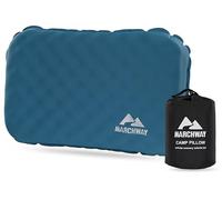 MARCHWAY Inflatable Camping Pillow with Soft Foam Top & TPU Air Bladder, Dual-Sided Support for All-Season, Lightweight Compact Travel Pillow for Hiking, Backpacking, Airplane, Car (Blue)