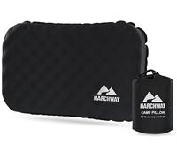 MARCHWAY Inflatable Camping Pillow with Soft Foam Top & TPU Air Bladder, Dual-Sided Support for All-Season, Lightweight Compact Travel Pillow for Hiking, Backpacking, Airplane, Car (Black)