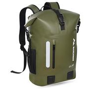 MARCHWAY Roll Top Waterproof Backpack, Floating Dry Bag 20L/30L/45L with Ergonomic Rectangular Base, Cushioned Back, Hip Strap, Gear Loops, MOLLE for Hiking Camping Kayaking Travel (Army Green, 20L)