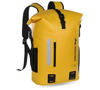 MARCHWAY Roll Top Waterproof Backpack, Floating Dry Bag 20L/30L/45L with Ergonomic Rectangular Base, Cushioned Back, Hip Strap for Hiking Camping Kayaking Travel (Yellow, 20L)