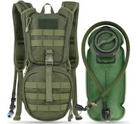 MARCHWAY Tactical Molle Hydration Pack Backpack with 3L TPU Water Bladder, Military Daypack for Cycling, Hiking, Running, Climbing, Hunting, Biking (Green)