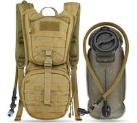 MARCHWAY Tactical Molle Hydration Pack Backpack with 3L TPU Water Bladder, Military Daypack for Cycling, Hiking, Running, Climbing, Hunting, Biking (Tan)
