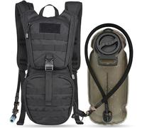 MARCHWAY Tactical Molle Hydration Pack Backpack with 3L TPU Water Bladder, Military Daypack for Cycling, Hiking, Running, Climbing, Hunting, Biking (Black)