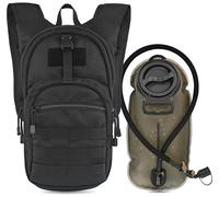 MARCHWAY Tactical Molle Hydration Pack with 2.5L TPU Water Bladder, Low-Profile Organized Military Backpack for Hiking, Cycling, Backpacking, Hunting, Running (Black)