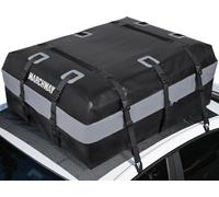 MARCHWAY Waterproof Car Roof Luggage Bag, Weatherproof Soft Shell Rooftop Cargo Carrier Bag for Vehicles with or without Rack. 6 Door Hooks, Anti Slip Mat, Lock Included (15 Cubic Feet, Black)