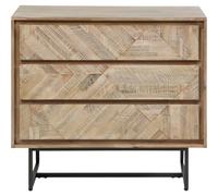 Marcine Chest of Drawers - Sand Wash Acacia Wood & Black Metal