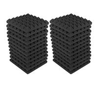 Marclix 24X Charcoal Acoustic Foam Tiles Soundproofing Foam Panels Studio Sound Padding 2 x 10 x 10 Inch(Black)