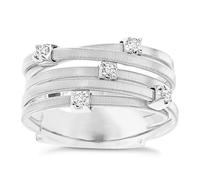Marco Bicego 18ct White Gold Five Row 0.15ct Diamond Ring
