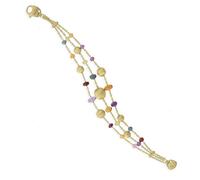 Marco Bicego Africa 18ct Yellow Gold Multi-Stone Triple Strand Bracelet - Option1 Value Yellow Gold MBI-164
