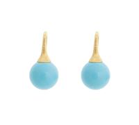Marco Bicego Africa 18ct Yellow Gold Turquoise Small French Wire Earrings - Option1 Value Yellow Gold MBI-329