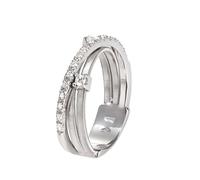 Marco Bicego Goa 18ct White Gold 0.19ct Diamond Crossover Ring - L MBI-529/L