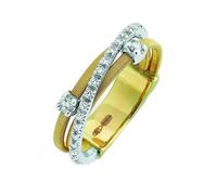 Marco Bicego Goa 18ct Yellow Gold 0.19ct Diamond Crossover Ring - J MBI-200/J