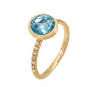 Marco Bicego Jaipur 18ct Yellow Gold Blue Topaz Diamond Ring - Q MBI-671/Q