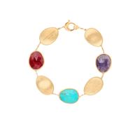 Marco Bicego Lunaria Colour 18ct Yellow Gold Turquoise, Thulite & Charoite Bracelet MBI-800