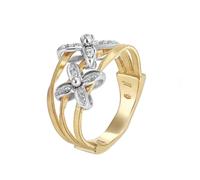 Marco Bicego Marrakech Onde 18ct Yellow Gold Diamond Flower Medium Ring - J MBI-512/J