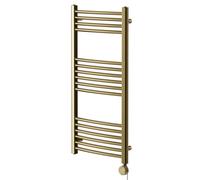Marco Colore Curved Digital Thermostatic Electric Heated Towel Rail | Brushed Brass | Mild Steel | 1000mm x 500mm
