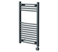 Marco Curved Digital Thermostatic Electric Heated Towel Rail | Anthracite | Mild Steel | 800mm x 500mm