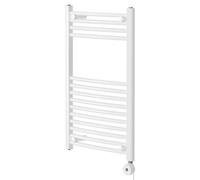 Marco Curved Digital Thermostatic Electric Heated Towel Rail | White | Mild Steel | 800mm x 500mm
