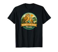 Marco Island Florida Burrowing Owl Mom and Family Badge Art T-Shirt