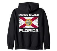 Marco Island Florida Flag Design Marco Island Beach FL Flag Zip Hoodie