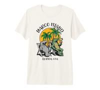 Marco Island Florida USA Funny Manatee Alligator Design Premium T-Shirt