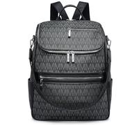 MARCO M KELLY Womens Backpack Purse Vegan Leather 15.6 inch Laptop Backpack Bag Work Travel Shoulder Convertible Handbag, Black