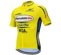 Marco Pantani Yellow Pro Team Retro Mercatone Uno Cycling Jersey For Men, Summer Short Sleeve Breathable MTB Bike Clothing Bicycle Shirt(3XL)