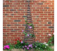 Marco Paul 1.5m Chestnut Rattan Spiral Obelisk for Climbing Plants in Grey Marco Paul Grey