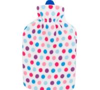 Marco Paul 1.8L Hot Water Bottle with Cover - Spotty Large Hot Water Bottle for Adults with Soft Fleece Cover - Luxury Heat Pad for Pain Relief, Hand Warmer, Back Warmer & Comfort Christmas Gifts