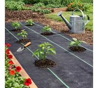 Marco Paul 10m x 2m Heavy-Duty Weed Control Black Fabric Membrane 100GSM Marco Paul Black