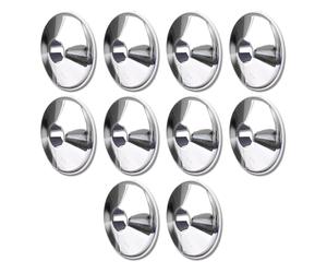 Marco Paul 10pc Radiator Pipe Covers Chrome - Long Lasting PVC Chrome Pipe Covers 15mm For Floor - Stylish Floor Rings For Laminate Carpet Vinyl - Easy To Install Snap On Pipe Collars 15mm