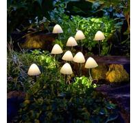Marco Paul 10pc Solar Mushroom Stake Lights in White Marco Paul White