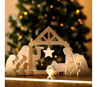 Marco Paul 10Pc Wooden Christmas Nativity Scene
