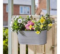 Marco Paul 12" Fence & Balcony Hanging Planter - Slate Aztec in Grey Marco Paul Grey