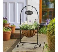Marco Paul 12'' Hanging Basket With Welcome Sign