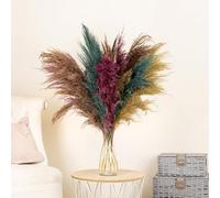 Marco Paul 12 Pcs Natural Dried Artificial Pampas Grass - 60cm Tall Feather Flowers Artificial Fluffy Dried Flowers for Home Vases, Wedding Arrangments, DIY Crafts