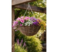 Marco Paul 12'' Rattan Round Hanging Basket
